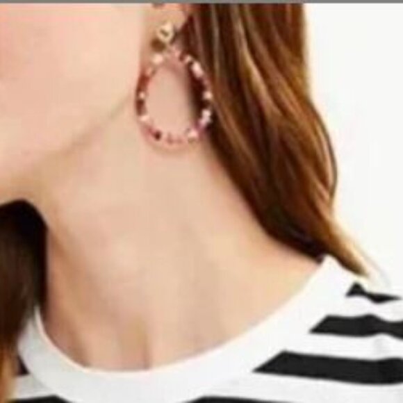 NWOT LOFT Women Beads Multicolor Gold Earrings - Picture 1 of 6